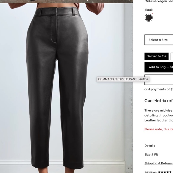 Aritzia Command Cropped Black Pant - Size 0 - Only worn Once!!!! - Picture 1 of 2